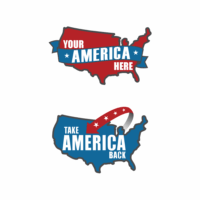 USA with text banners